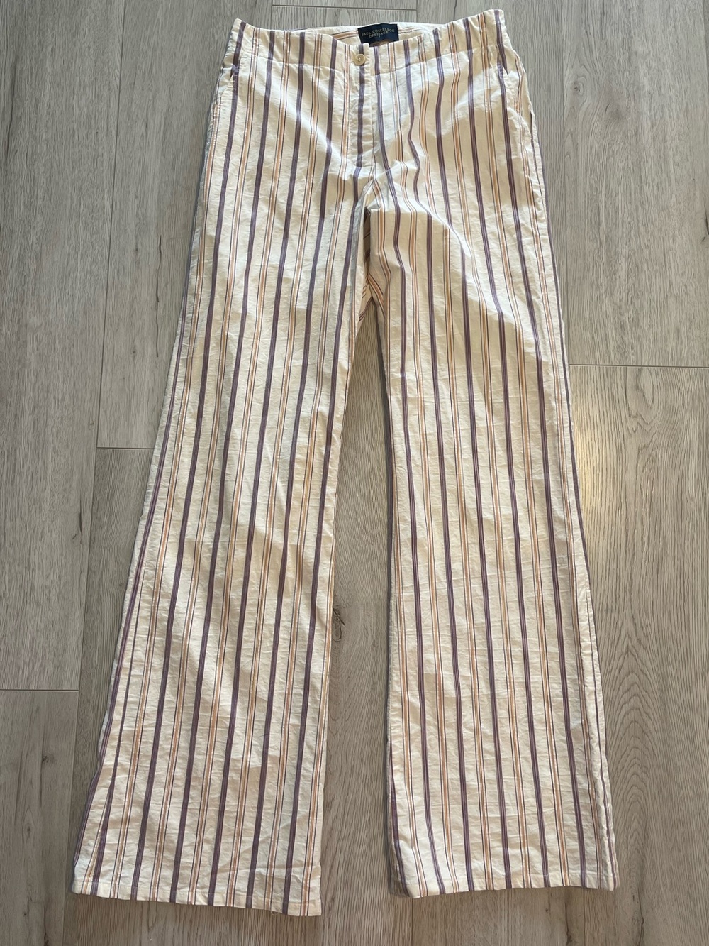 Paul Costelloe Dressage Vintage Striped Low- Rise Cotton Trousers